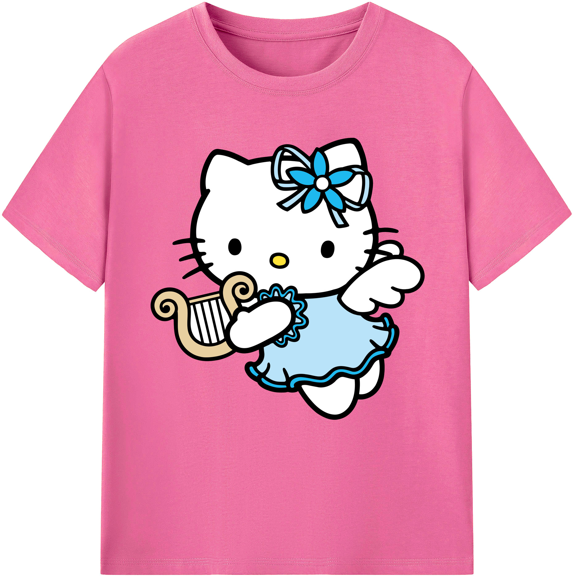 （画像用） Hello Kitty ハローキティ レディースカジュアルプリントTシャツ（綿100％）